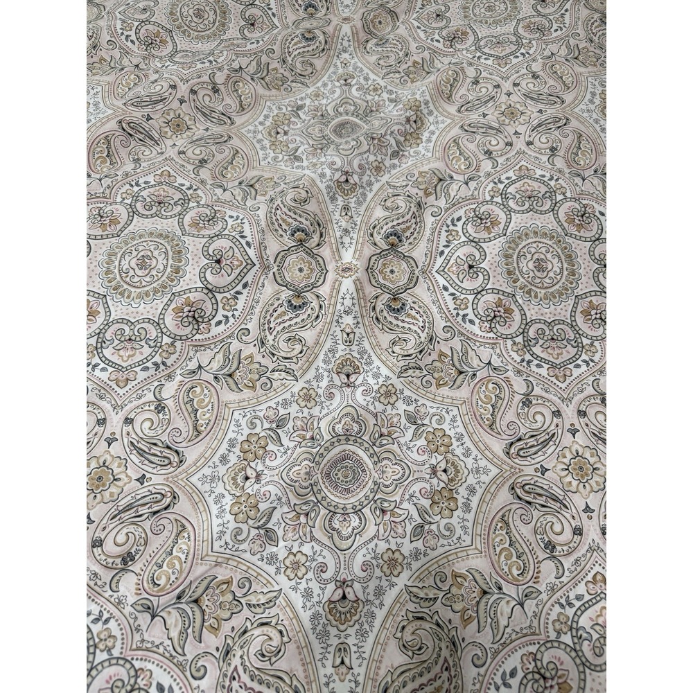 Pottery Barn Duvet Full Queen Anya Sateen Blush Pink Paisley 100% Organic Cotton